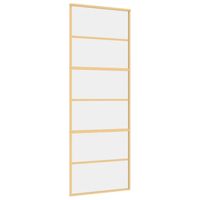 vidaXL Schuifdeur 76x205 cm helder ESG-glas en aluminium goudkleurig