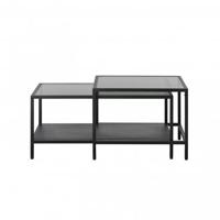 Nordic Home Olan glazen salontafel - zwart - thumbnail