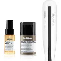 Stoom stijltang + 2 behandelingen - L'OREAL - Steampod 3.0 X Absolut Repair Oil X Absolut Repair Molecular Mask Stoom stijltang + 2 behandelingen - L'OREAL - Steampod 3.0 X Absolut Repair Oil X Absolut Repair Molecular Mask