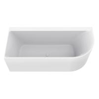 Wiesbaden Zenn hoekbad links 180 x 80 cm acryl Mat wit met waste glans wit