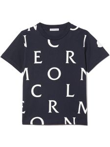 Moncler Enfant t-shirt à logo imprimé - Bleu