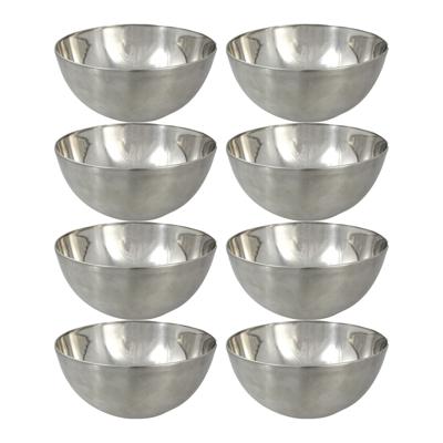 Svenska Living Kommetjes - 8x stuks - schaaltjes - mat zilver - RVS - D13 x 7 cm - serveerschalen Svenska Living Kommetjes - 8x stuks - schaaltjes - mat zilver - RVS - D13 x 7 cm - serveerschalen