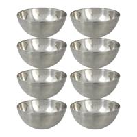 Svenska Living Kommetjes - 8x stuks - schaaltjes - mat zilver - RVS - D13 x 7 cm - serveerschalen