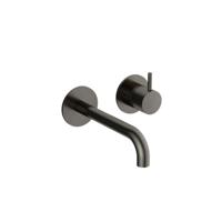 Hotbath Cobber - Wastafelmengkraan - zonder Waste - Laag - Geborsteld Zwart PVD - Inbouw - Messing - V01