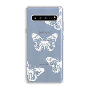 White butterfly: Samsung Galaxy S10 5G Transparant Hoesje