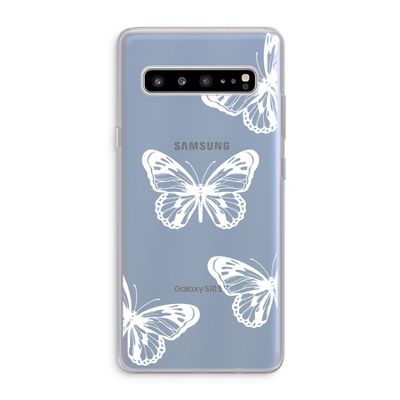 White butterfly: Samsung Galaxy S10 5G Transparant Hoesje