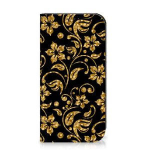 iPhone 15 Pro Smart Cover Gouden Bloemen