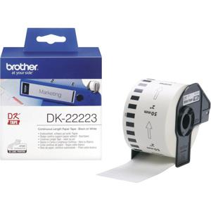 Brother DK-22223 Rol met etiketten 50 mm x 30.48 m Papier Wit 1 stuk(s) Permanent hechtend DK22223 Universele etiketten