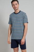 Gotzburg Shortama R-hals blauw gestreept