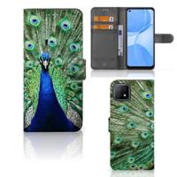 OPPO A73 5G | Telefoonhoesje | Met pasjeshouder | Pauw OPPO A73 5G | Telefoonhoesje | Met pasjeshouder | Pauw