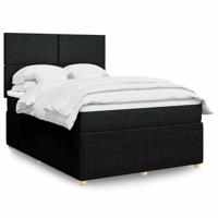 Boxspring met matras stof zwart 140x190 cm