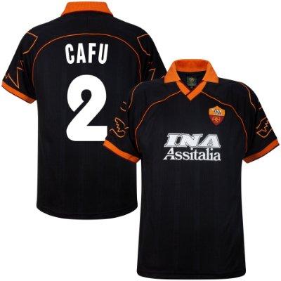AS Roma 3e Retro Voetbalshirt 1999-2000 + Cafu 2