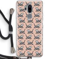 Zwarte poes: LG G7 Thinq Transparant Hoesje met koord