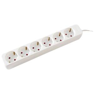 VALUE 6-voudige stekkerdoos zonder schakelaar, wit, 1,5 m