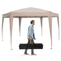 4 x 3,5 m Pop-Up Paviljoen In Hoogte Verstelbaar Tuinpaviljoen met Aangetrokken Poten en Draagtas Vouwpaviljoen Tuintent Partytent