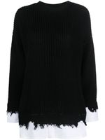 MM6 Maison Margiela pull à effet usé - Noir