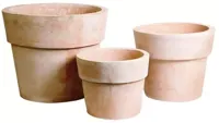 Mega Collections Terracotta Bloempot Met Brede Rand - Ø48 x H39 cm - Whitewash