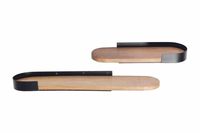 Moderne set van 2 wandplanken PURE NATURE 60cm zwart mangohout massief metaal handgemaakt - 44307 - thumbnail