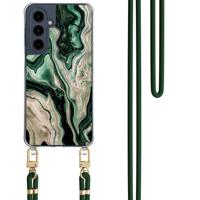 Samsung Galaxy A16 hoesje met groen koord - Green waves