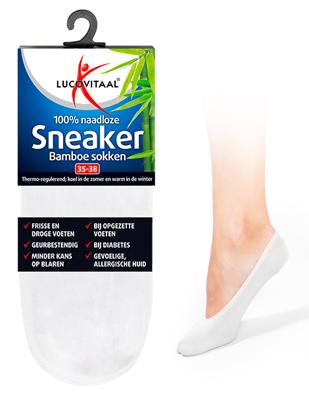 Lucovitaal Bamboe sneakersok wit maat 39-42
