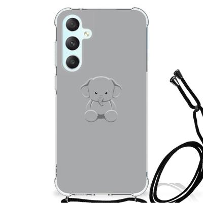 Samsung Galaxy S23 FE Stevig | Bumper Hoesje | Grijs Baby Olifant Samsung Galaxy S23 FE Stevig | Bumper Hoesje | Grijs Baby Olifant