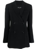 Giorgio Armani blazer croisé à revers crantés - Noir