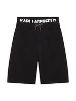 Karl Lagerfeld Kids bermuda à taille logo - Noir