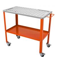 VEVOR Mobiele Lastafel 91.4x45.7cm Laswerkbank 544kg Laadvermogen Gatentafel 94 Gaten (φ1.6cm) Werkbank Koolstofstalen Werktafel Laskar met Wielen 4 Gereedschapssleuven