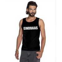 Eindbaas tekst singlet shirt/ tanktop zwart heren