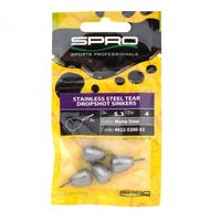 Spro Stainless Steel Dropshot Sinkers Matt Steel 3.5 gr 5st.