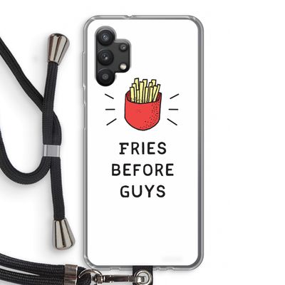 Fries before guys: Samsung Galaxy A32 5G Transparant Hoesje met koord
