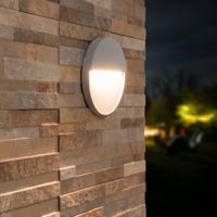 Gary LED Wandlamp Grijs - 6 Watt 280lm - Rond - Trapverlichting - IP54 Waterdicht - 3000K Warm wit - Dimbaar - Binnen en buiten - Modern