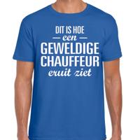 Cadeau T-shirt heren - blauw - dit is hoe een geweldige chauffeur eruit ziet - beroep