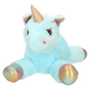 Knuffeldier Eenhoorn Mistica - zachte pluche stof - dieren knuffels - blauw - 56 cm