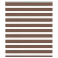 VidaXL Zebra rolgordijn 130x150 cm stofbreedte 125,9cm polyester bruin