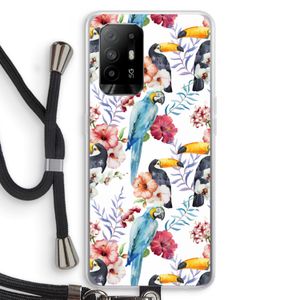Bloemen tukan: Oppo A94 5G Transparant Hoesje met koord