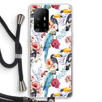 Bloemen tukan: Oppo A94 5G Transparant Hoesje met koord Bloemen tukan: Oppo A94 5G Transparant Hoesje met koord