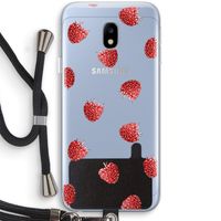 Framboosjes: Samsung Galaxy J3 (2017) Transparant Hoesje met koord
