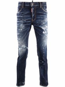 DSQUARED2 jean skinny à effet usé - Bleu