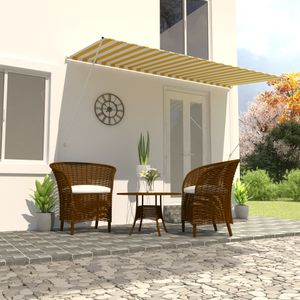 VidaXL Luifel uittrekbaar 400x150 cm geel en wit