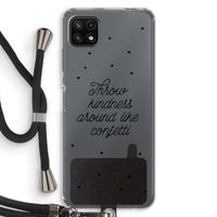 Confetti: Samsung Galaxy A22 5G Transparant Hoesje met koord