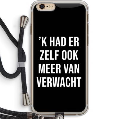 Meer verwacht - Zwart: iPhone 6 PLUS / 6S PLUS Transparant Hoesje met koord