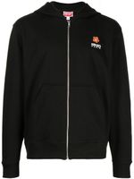 Kenzo hoodie zippé à logo brodé - Noir