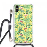 Flamingo party: iPhone XS Max Transparant Hoesje met koord