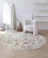 Karpet24 Creation - Luxe Crème Vloerkleed met Oosterse Stijl-Ø 200 cm