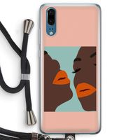Orange lips: Huawei P20 Transparant Hoesje met koord