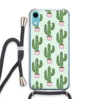Cactus Lover: iPhone XR Transparant Hoesje met koord