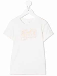 Chloé Kids t-shirt à logo imprimé - Blanc