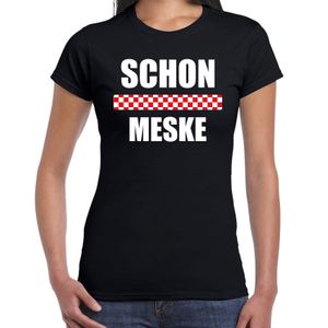 Schon meske met vlag Brabant t-shirts Brabants dialect zwart voor dames