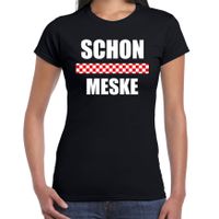 Schon meske met vlag Brabant t-shirts Brabants dialect zwart voor dames